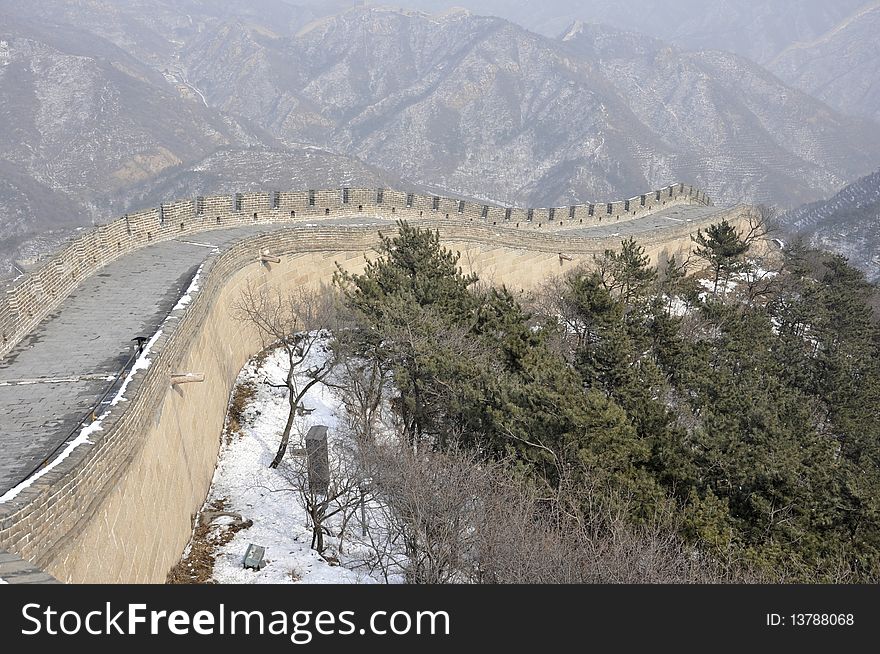 Great Wall, Badaling Beijing in Wintertime
