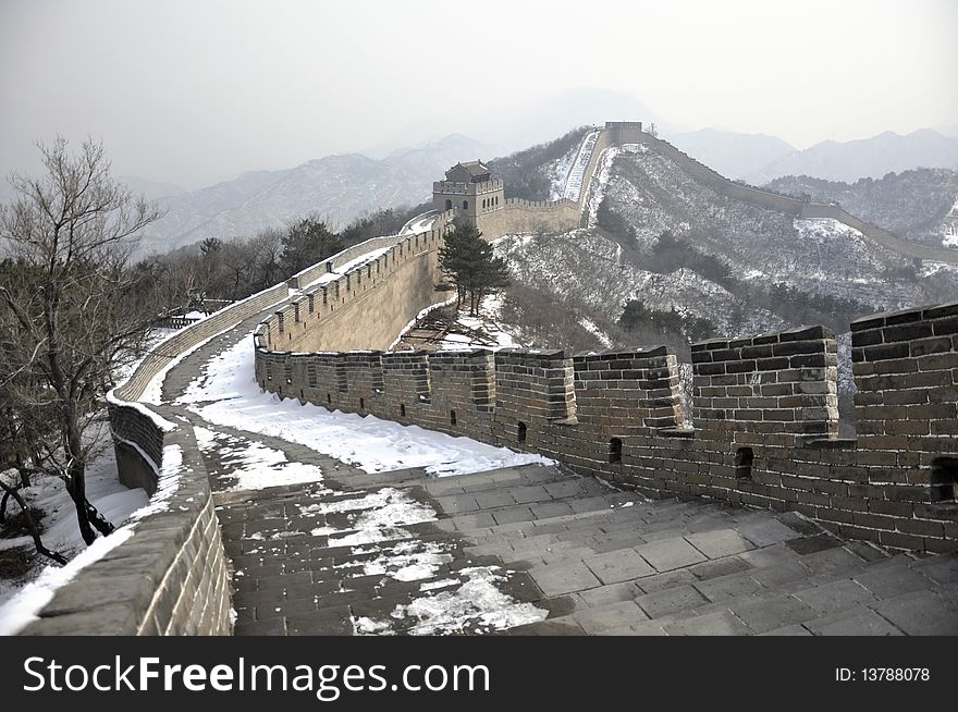 Great Wall, Badaling Beijing in Wintertime