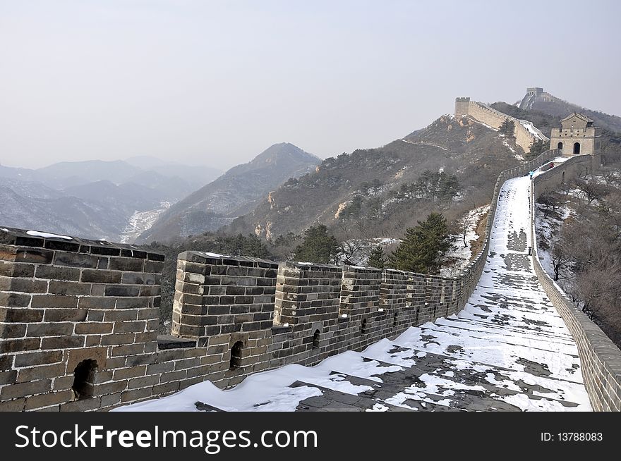 Great Wall, Badaling Beijing in Wintertime