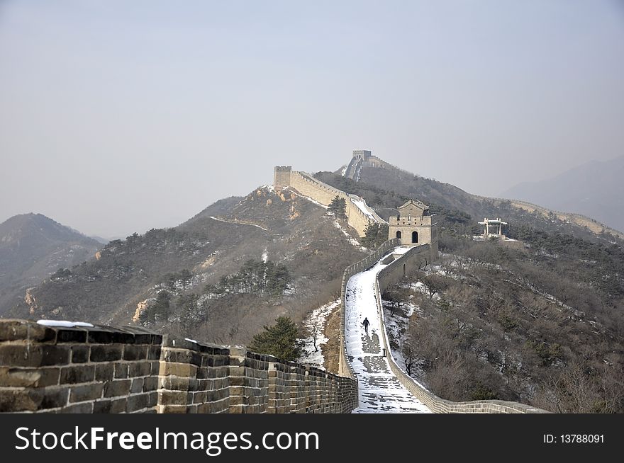 Great Wall, Badaling Beijing in Wintertime