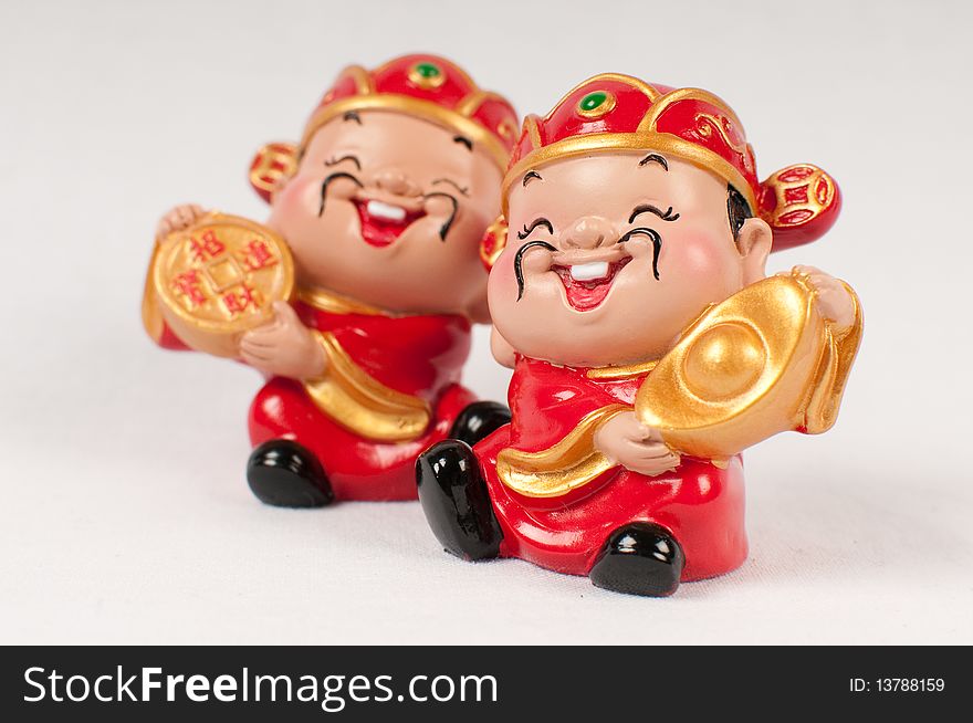 A pair of Fortune God Figurine