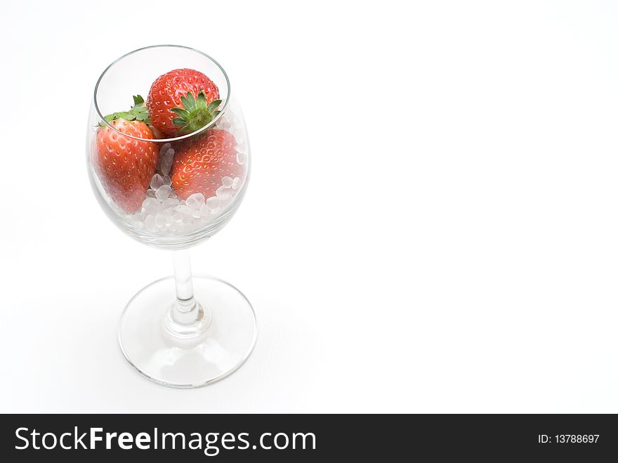 Strawberry and Glass Sand in a glass. Strawberry and Glass Sand in a glass