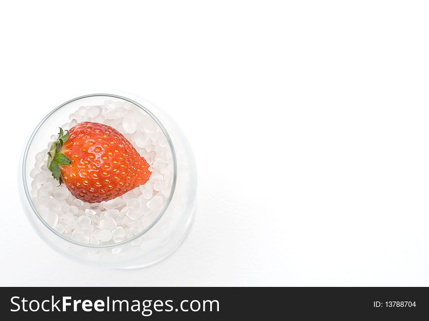 Strawberry and Glass Sand in a glass. Strawberry and Glass Sand in a glass