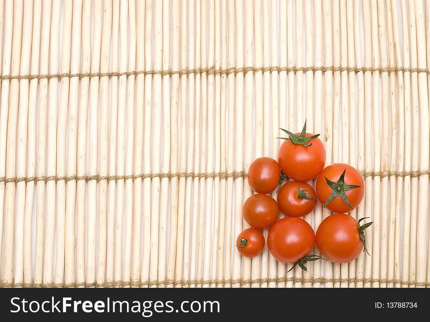 Reed Mat on the Small Tomato. Reed Mat on the Small Tomato