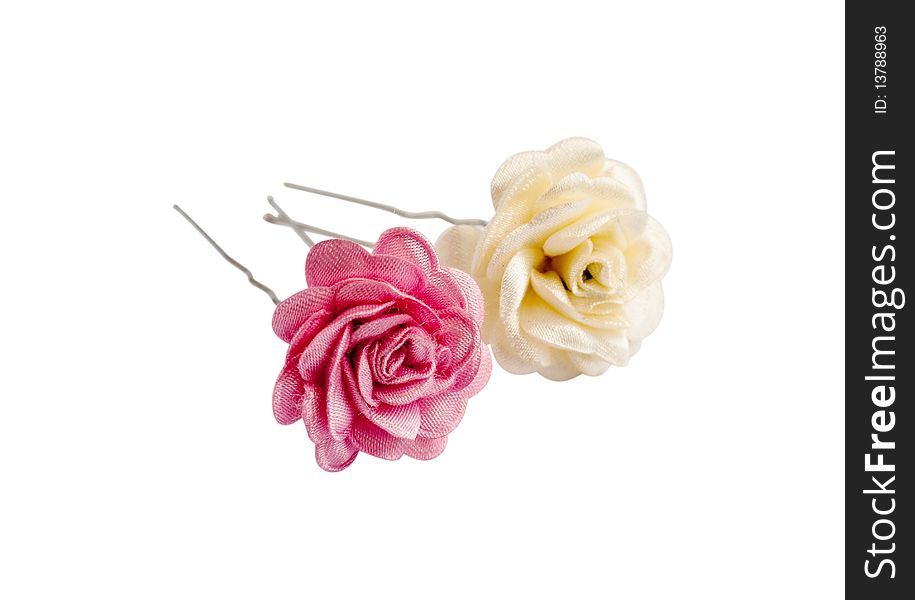 Hairpins with colours on a white background