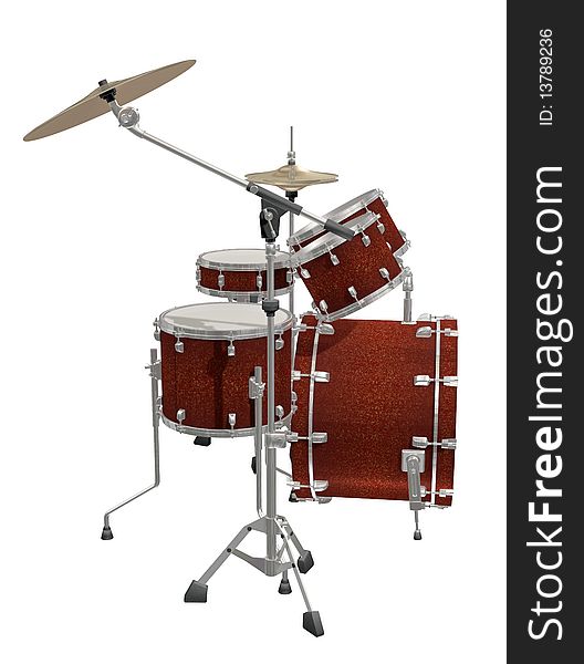 Drum Kit Isolated On A White - Free Stock Images & Photos - 13789236