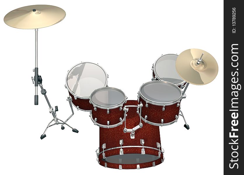 Drum Kit Isolated On A White