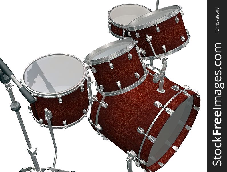 Drum Kit isolated on a white