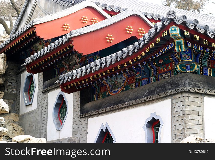 Chinese ancient architecture in chinese royal garden. Chinese ancient architecture in chinese royal garden