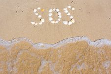 SOS In Sand Stock Photography SOS In Sand Stock Photography