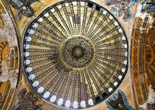 Hagia Sophia Ceiling, Istanbul Stock Photo