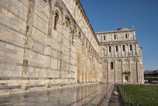Light Snow In Piazza Dei Miracoli, Pisa, Italy Royalty Free Stock Photos
