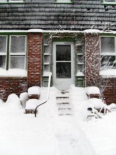 Homefront After Blizzard Royalty Free Stock Image