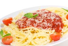 Pasta With Tomato Sauce And And Basil Royalty Free Stock Photos Pasta With Tomato Sauce And And Basil Royalty Free Stock Photos