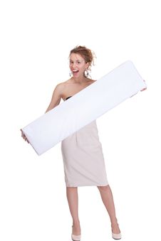 Beautiful Business Woman Showing Board Royalty Free Stock Photo Beautiful Business Woman Showing Board Royalty Free Stock Photo