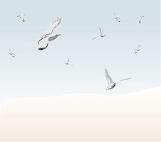 Blue Sky With Flying Birds Royalty Free Stock Image Blue Sky With Flying Birds Royalty Free Stock Image