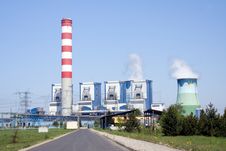 Power Station With Chimney And Cooling Towers Royalty Free Stock Images Power Station With Chimney And Cooling Towers Royalty Free Stock Images