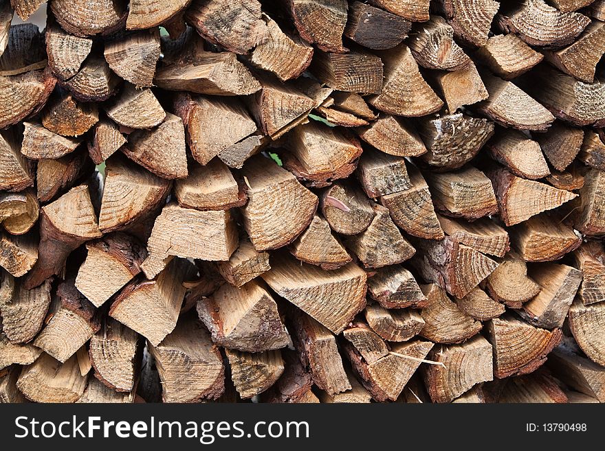 Pile of cut fire wood. Pile of cut fire wood.