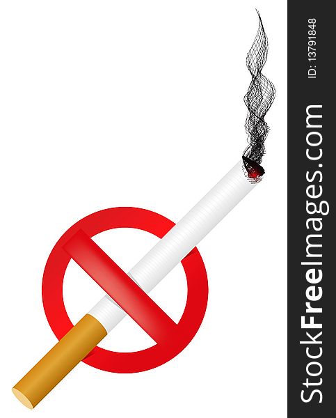 No Smoking sign on white. Vector.