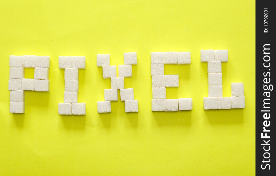 Word pixel from sugar slices