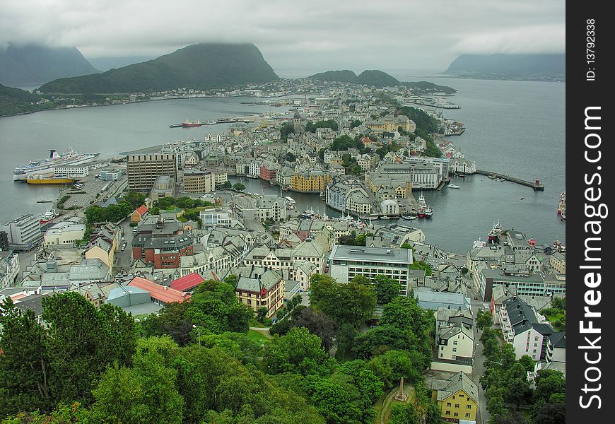 A Cloudy Day in the Alesund Summer, Norway. A Cloudy Day in the Alesund Summer, Norway