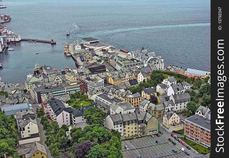 A Cloudy Day in the Alesund Summer, Norway. A Cloudy Day in the Alesund Summer, Norway