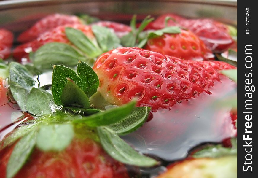 Fresh Strawberries ready to be eaten