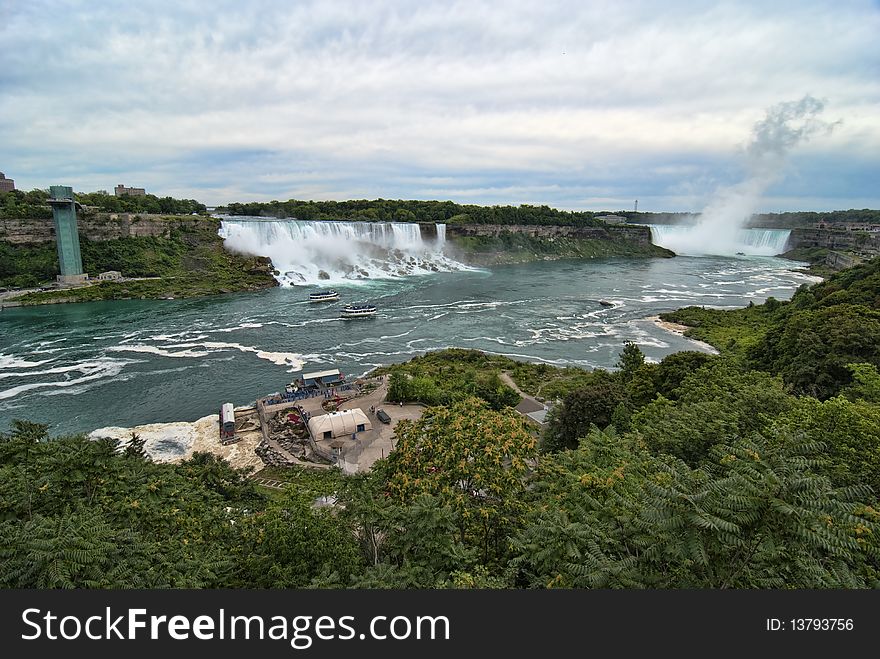 Detail of famous Niagara Falls on the Canadian Side. Detail of famous Niagara Falls on the Canadian Side