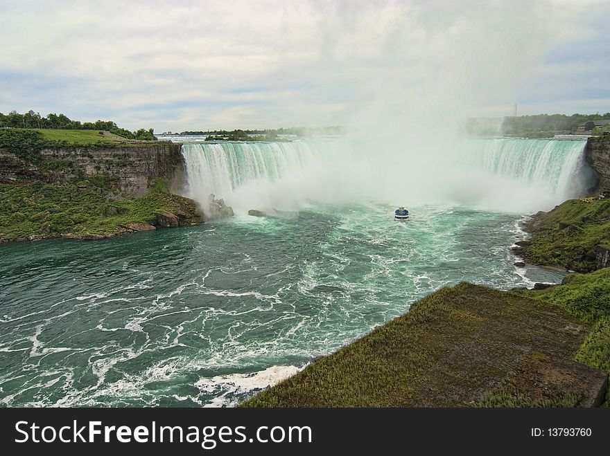 Detail of famous Niagara Falls on the Canadian Side. Detail of famous Niagara Falls on the Canadian Side