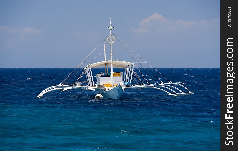 Traditional outrigger or banka, Bohol,  Philippines. Traditional outrigger or banka, Bohol,  Philippines