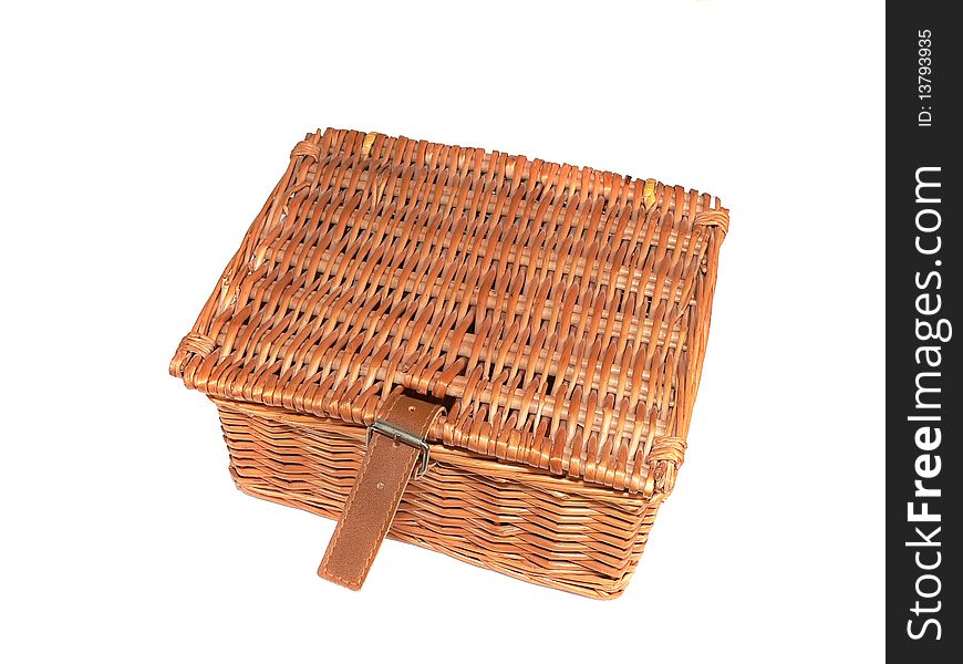 A picnic basket isolated on white