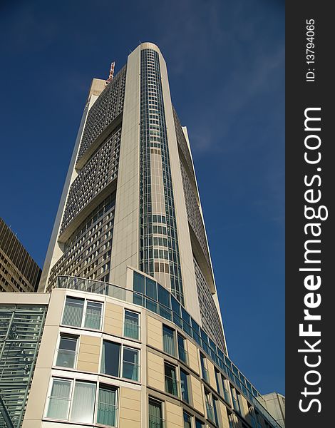 Skyscrapers in the city and blue sky. Frankfurt. Germany