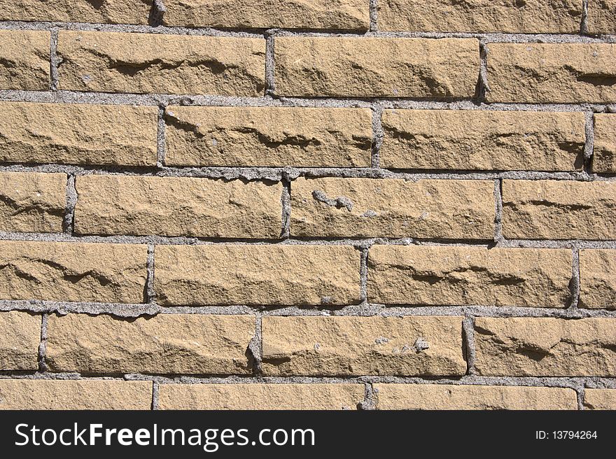 Brick Wall Texture, Beige Stones With A Very Rough Surface