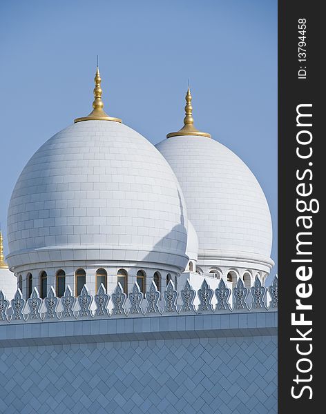 The detailed white marble domes. The detailed white marble domes