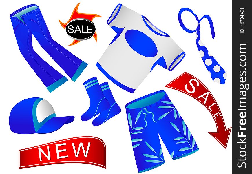 Icons for design of sale of shop of clothes