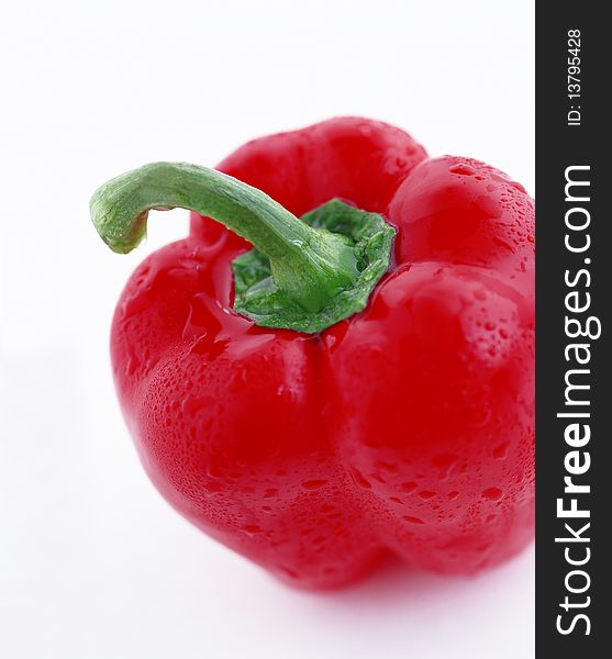 Red bell peppers on a white background