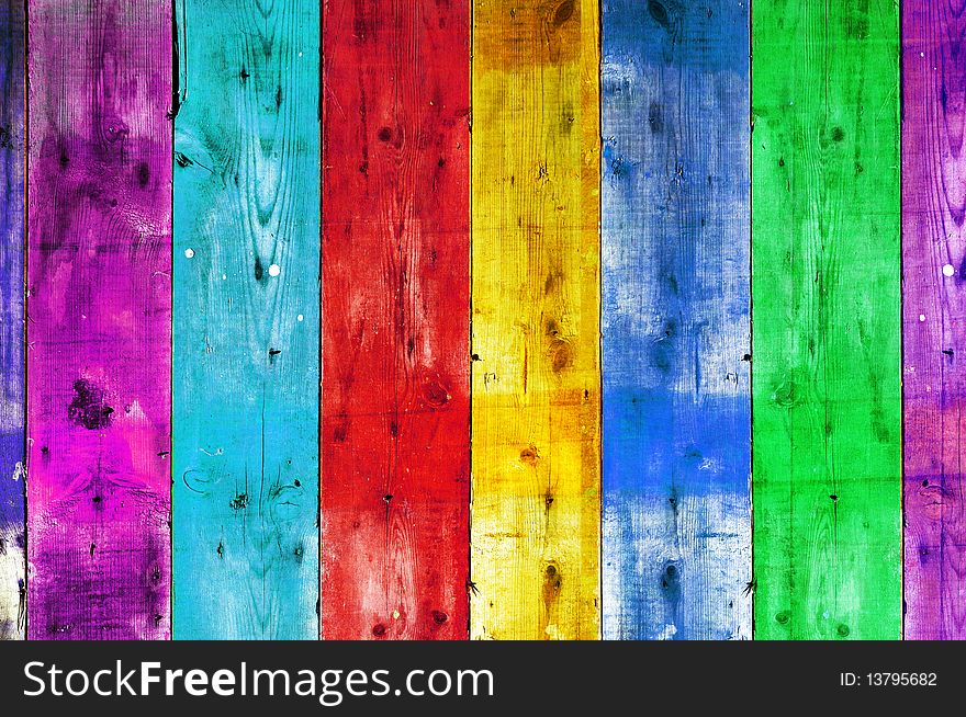 Bright colorful vintage wooden wall. Bright colorful vintage wooden wall