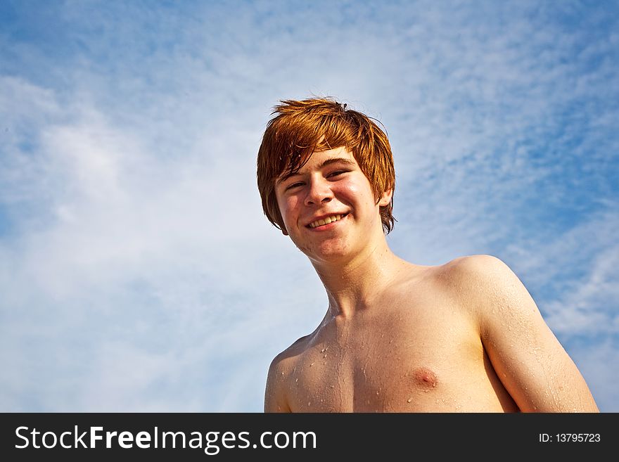 Happy Boy At The Beach