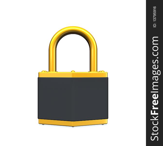 3d rendered image of a lock.