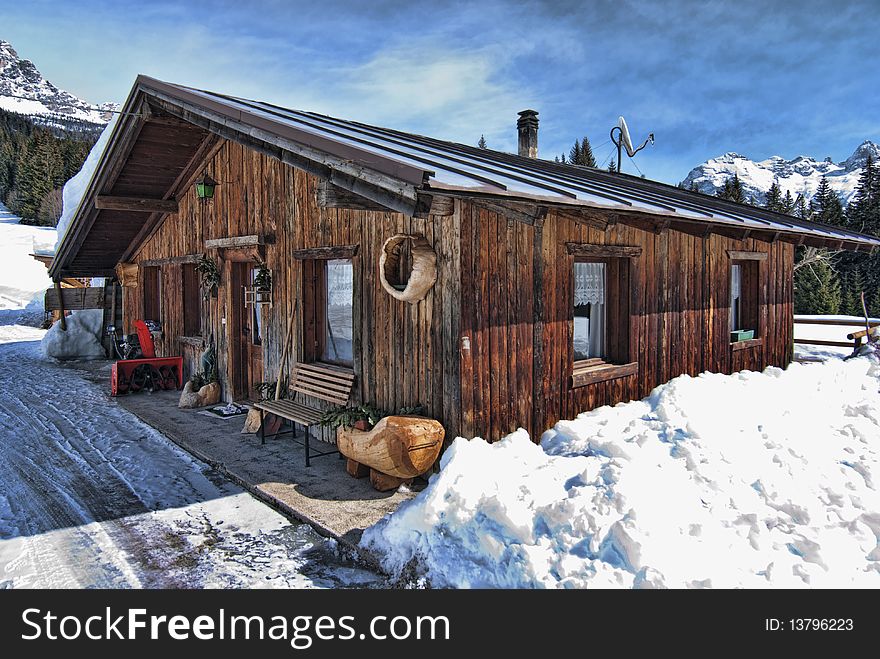 Cold Winter in the Heart of Dolomites, Veneto, Northern Italy. Cold Winter in the Heart of Dolomites, Veneto, Northern Italy