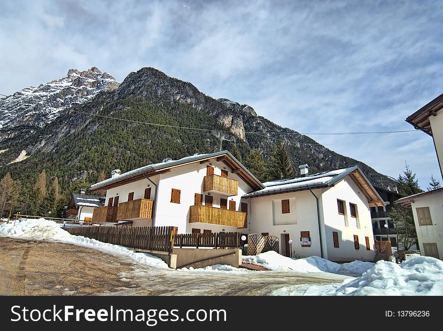 Cold Winter in the Heart of Dolomites, Veneto, Northern Italy. Cold Winter in the Heart of Dolomites, Veneto, Northern Italy