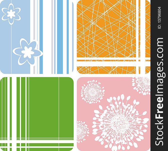 Set of Floral backgrounds design, illustration. Set of Floral backgrounds design, illustration
