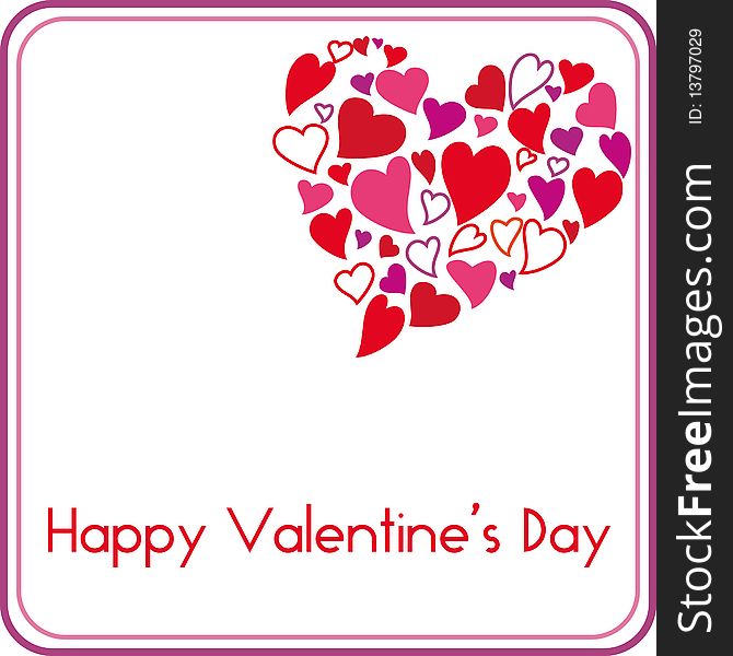 Valentine;s Day card with hearts within heart (vector)