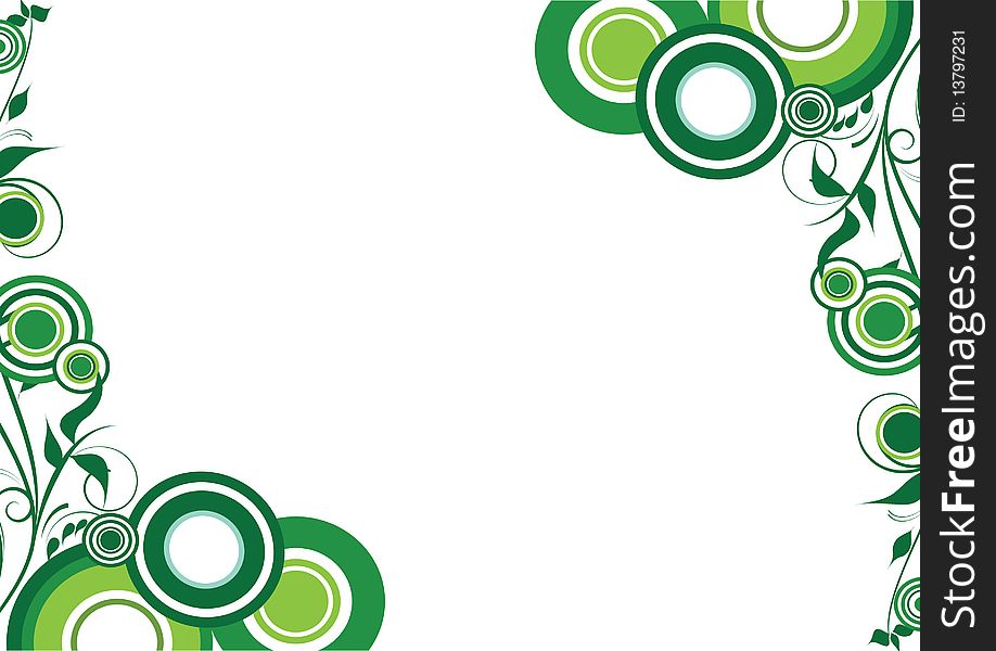 Green and circle decorative design with space for text