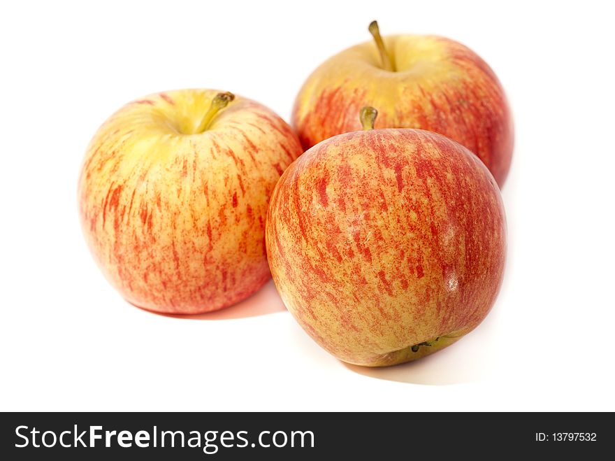 A group of three apples. A group of three apples