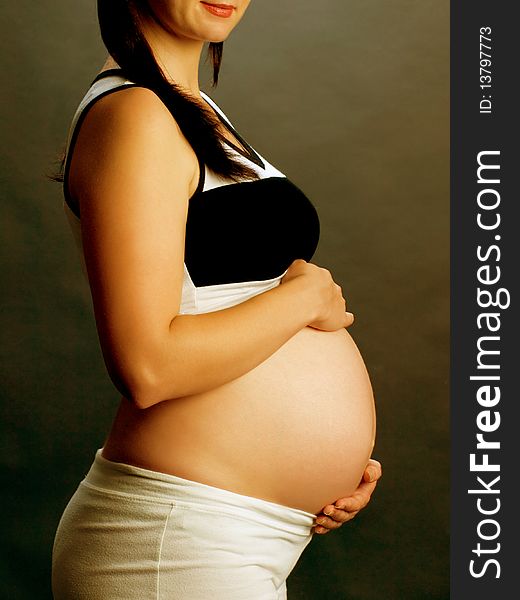 A shot of a beautiful pregnant woman