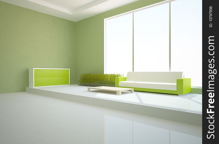 Interior concept with green furniture. Interior concept with green furniture