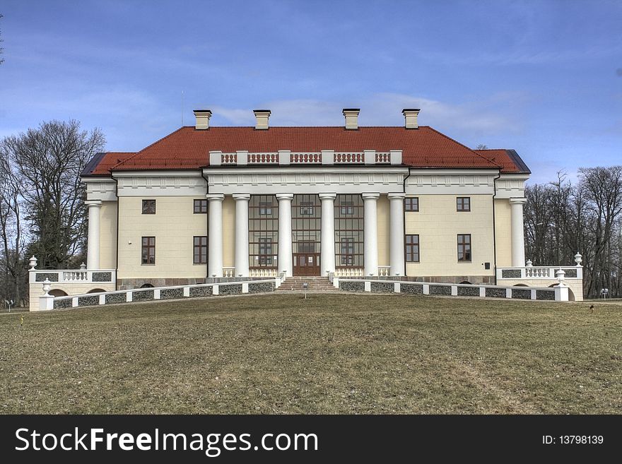 The classical Palace of the Pakruojis Manor is located in 2km away from Pakruojis, Lithuania. The palace was built in the 19th century by barons von der Ropp. Photo taken in Spring 2010. The classical Palace of the Pakruojis Manor is located in 2km away from Pakruojis, Lithuania. The palace was built in the 19th century by barons von der Ropp. Photo taken in Spring 2010.