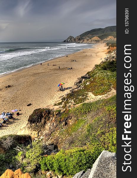 A rugged coastal beach in central California. A rugged coastal beach in central California