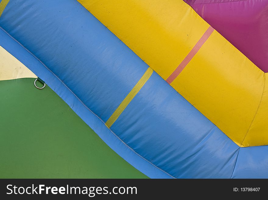 Detail of an inflatable rubber castle for children. Detail of an inflatable rubber castle for children